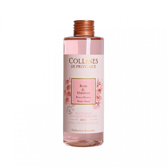 Rose & Hibiscus (Тронда і гібіскус) наповнювач (рефіл) для аромадифузора від Collines de Provence,  200 мл
