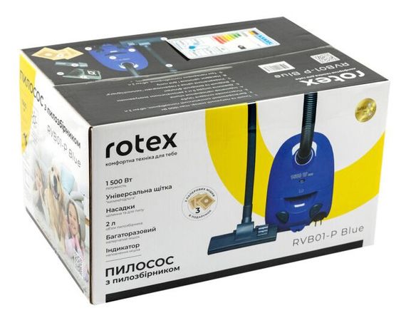 Пылесос Rotex RVB01-P Blue для сухой чистки дома с мешком 1500 Вт Синий | Зображення 5
