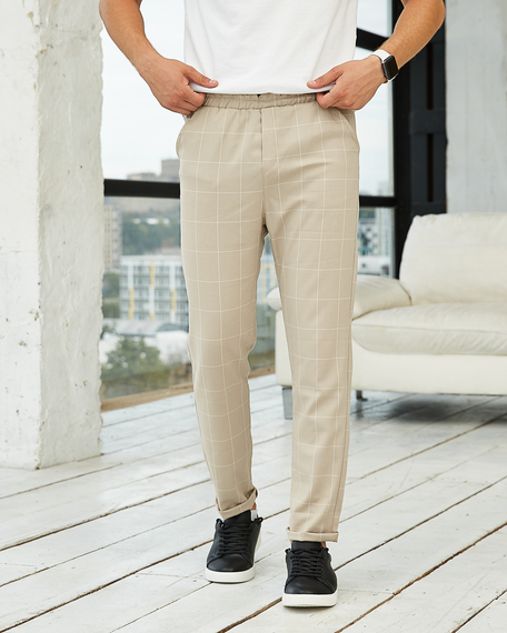 Штани бежеві квадрат бежевий S XL | Зображення 3