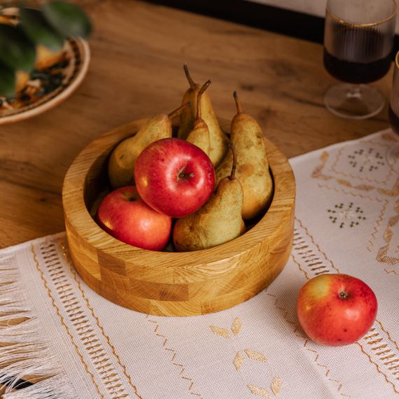 Дерев'яна миска для подачі 25 см глибока з дуба B2W250206 | Зображення 3