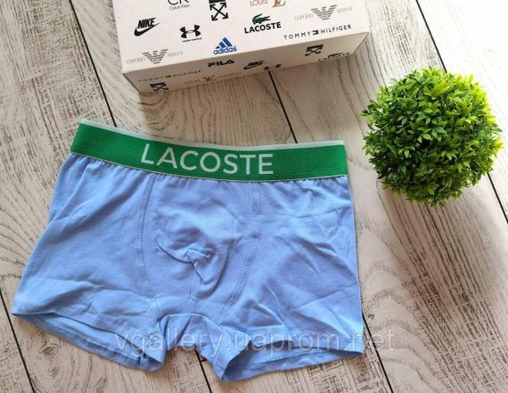 Чоловічі боксери Lacoste, чоловічі труси Лакоста, Бавовняні труси Преміум якості Лакоста - поштучно
