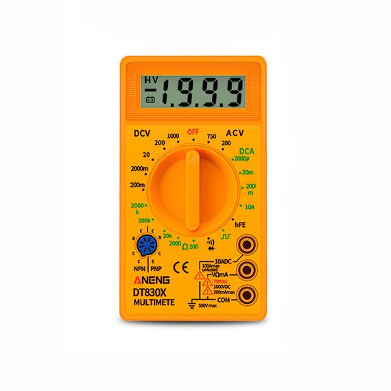 Мультиметр ANENG AN-DT830X, вимірювання: V, A, R, C, функція hFE