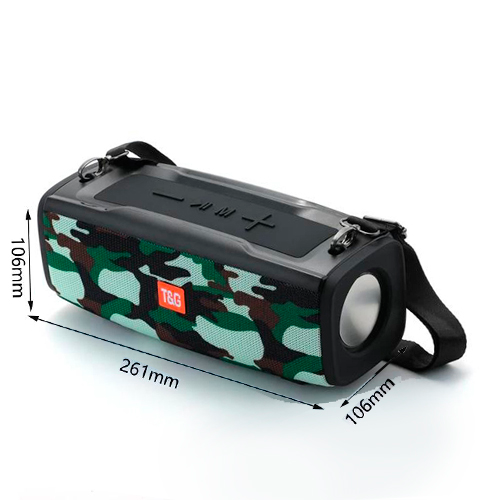 Портативная Bluetooth колонка TG624 с RGB подсветкой и функцией громкой связи, радио, камуфляж | Зображення 1