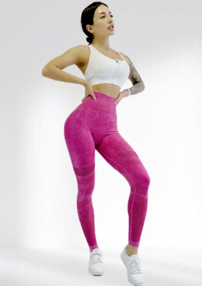 Лосіни пуш ап для фітнесу з високою талією LILAFIT Рожевий М (LFL000032) | Зображення 1