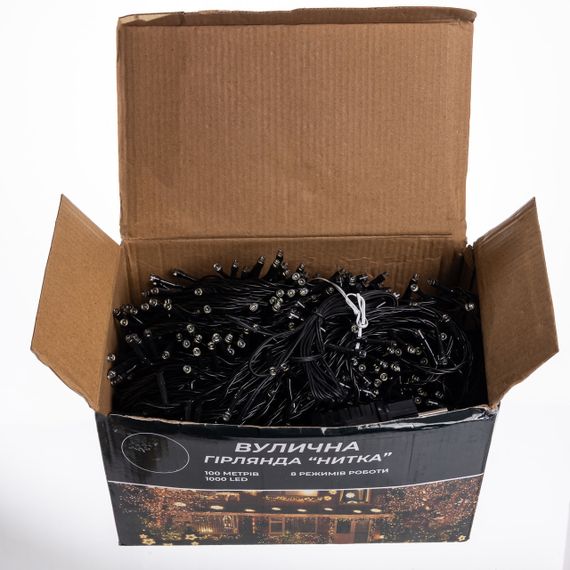 Гирлянда Рождественская фея уличная 100 (м) 1000 LED черный провод Белый CF1000L100MBW | Зображення 3