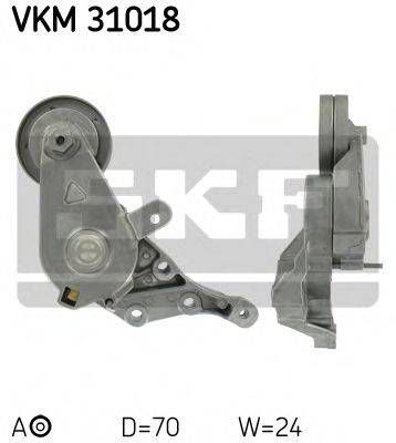 Натяжний ролик, поліклінового ременя (Вир-во SKF) SKF VKM31018 на VW CADDY Mk II (9K9A)