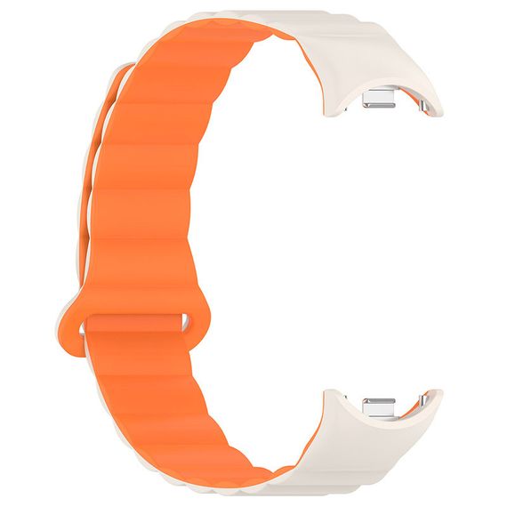 Ремінець Dual-color Magnetic для Xiaomi Mi Band 9/8/10 White / Orange | Зображення 2