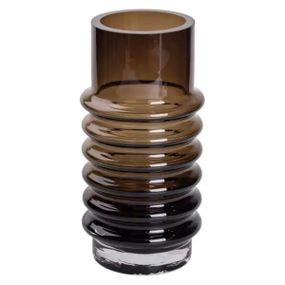 Ваза стеклянная декоративная 31 см в скандинавском стиле для цветов и интерьера 3 л Черная HP-10-23