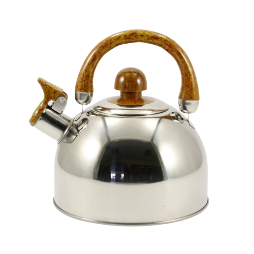 Чайник 2,0л зі свистком нерж.криш. коричнева ручка ZB 001/2