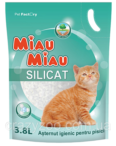Наполнитель для кошачьего туалета Miau Miau силикагелевый 3.8 л
