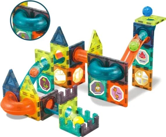 Магнитный конструктор Woopie Light Magnetic Blocks G025/110 деталей | Зображення 1