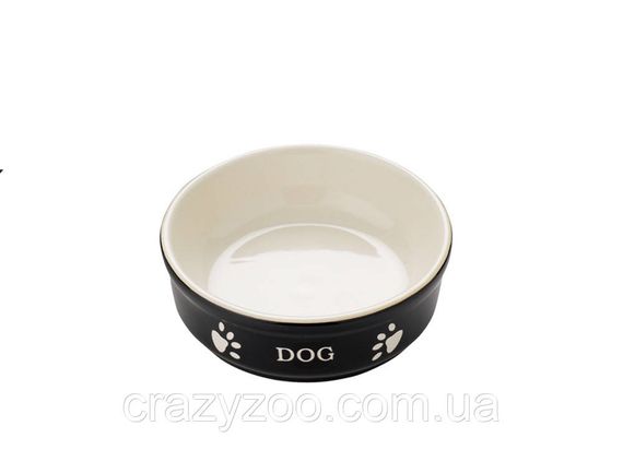 Миска для собак Nobby Dog керамічна чорно-бежева Ø 13.5 см 240 мл 68766