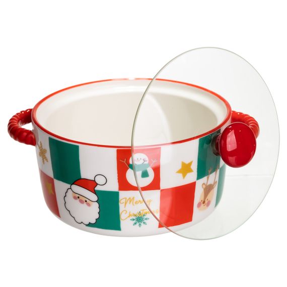 Супниця порцелянова Christmas новорічна  800 (мл) з кришкою Yiwu FM-CS-9C | Зображення 2