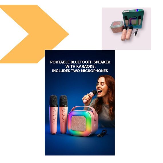 Портативна Bluetooth колонка з караоке A31 з двома мікрофонами XPRO (47581-А31_283) | Зображення 6