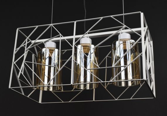 Люстра підвісна LOFT на 3 лампочки 27765 Білий 30-100х25х48 см. | Зображення 1