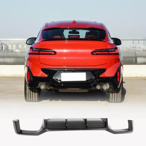 Дифузор заднього бампера (для F98 2022-2025, Карбон) для BMW X4 G02 2018- рр