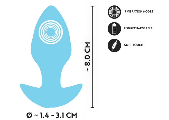 Анальна пробка з вібрацією Vibrating Mini Butt Plug Blue Sex Aura | Зображення 1