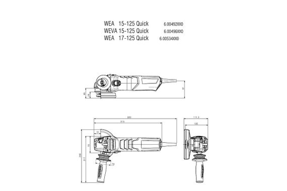 Машина кутова шліфувальна Metabo WEV 17-125 QUICK (600516000) | Зображення 5