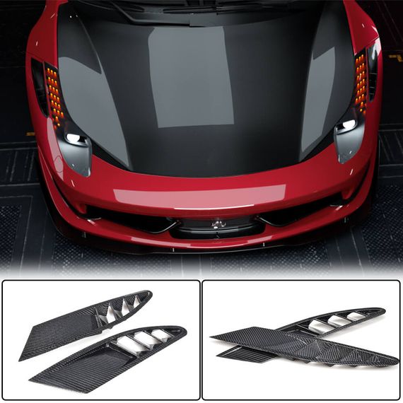 Накладки на Передний Бампер V1 (2011-2013, Карбон) для Ferrari 458 Italia