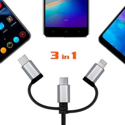 Дата кабель USB 2.0 AM to 3in1 1.0m Premium black REAL-EL (EL123500035) | Зображення 3