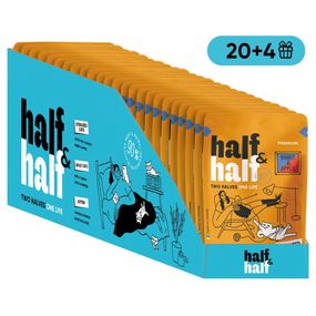 НАБІР Корм вологий Half&Half для стерилізованих котів з кроликом та яблуком в желе 20+4 шт 85г.