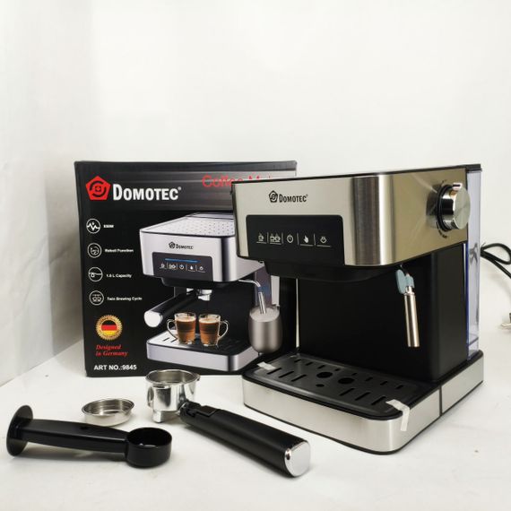 Кавомашина рожкова з кавомолкою Domotec MS-136, на плиті, Гейзерна кавоварка, атором JR-57 | Зображення 1