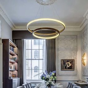 Люстра світлодіодна підвісна LED світильник для квартири на стелю лед 26512 Золото 15-130х60х60 см.