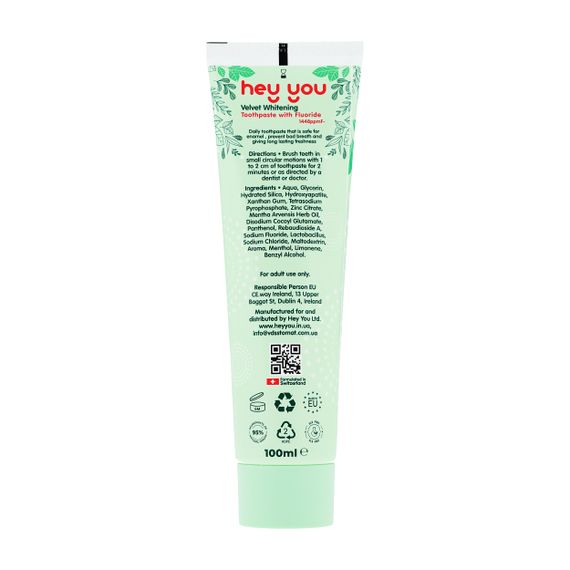 Відбілююча зубна паста Hey You Velvet Whitening Toothpaste, 100 мл | Зображення 1