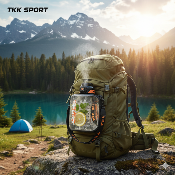 Спортивна пляшка для води TKK Sport 1600 мл з Тритану (BPA Free), чорна квадратна пляшка з трубочкою та ремінцем | Зображення 7