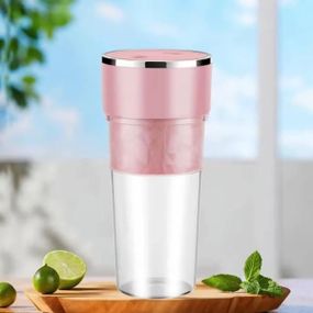 Электрическая соковыжималка портативный блендер Розовый