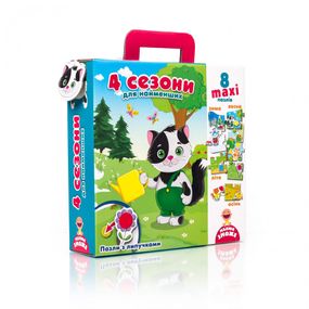 Пазл с липучками для самых маленьких VT2907, 8 деталей  "4 сезона" (укр)