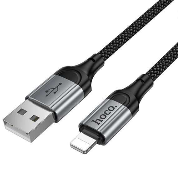 Дата кабель Hoco X121 Nuevo USB to Lightning 2.4A (1.5m) Black | Зображення 4