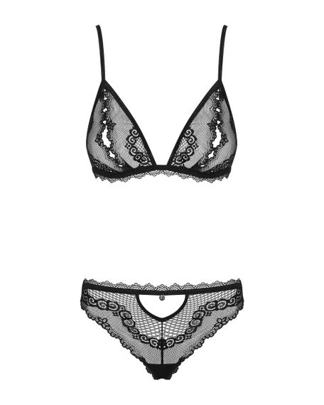 Сексуальний комплект із відкритими сосками Obsessive Millagro 2-pcs set black S/M | Зображення 4