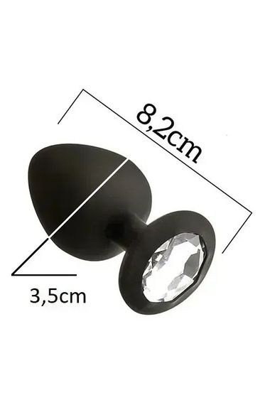 Силиконовая анальная пробка с кристаллом SKN KSIL-14M ( размер M ) sexstyle | Зображення 2