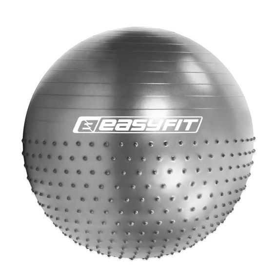 Фітбол 75 см EasyFit Hybrid сірий (фітбол напівмасажний) (EF-3012-GY)