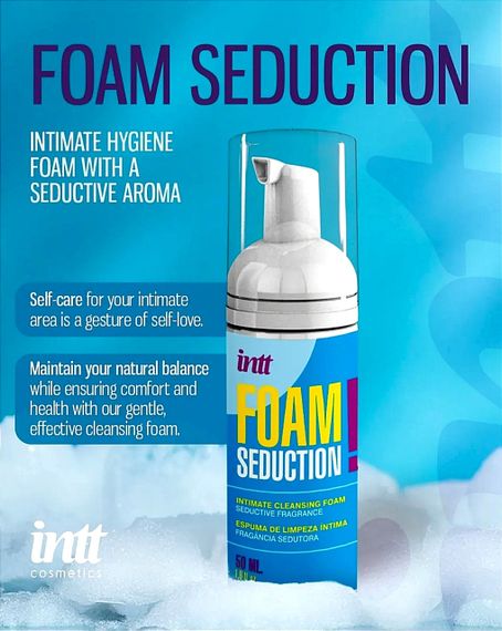 Піна для інтимної гігієни Intt FOAM SEDUCTION! унісекс, з ароматом, 50 мл Sex Aura | Зображення 1