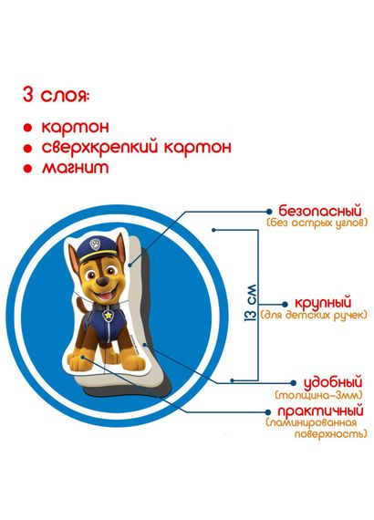 Детский набор магнитов Щенячий патруль "Лучшие друзья" Magdum ML4034-31 | Зображення 3