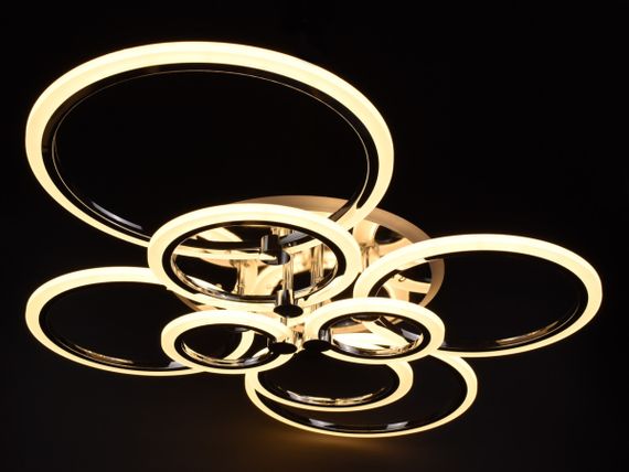 Люстра світлодіодна стельова LED світильник для квартири на стелю лед з пультом 25945 Хром 14х80х103 см. | Зображення 2