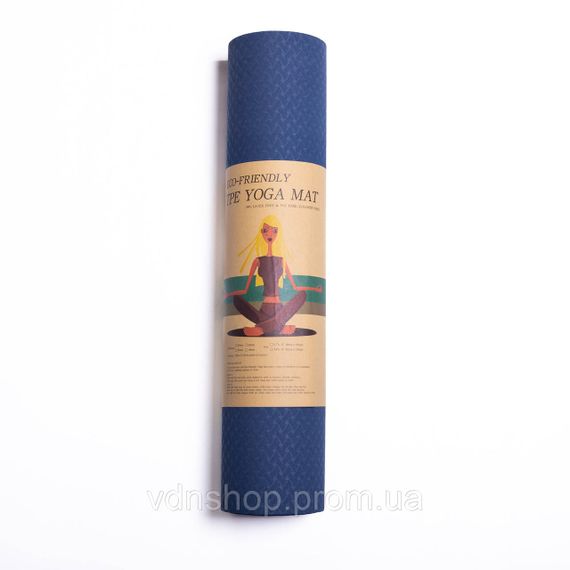 Килимок для йоги нековзкий 173×58 см Синій HP-42-10BL | Зображення 1