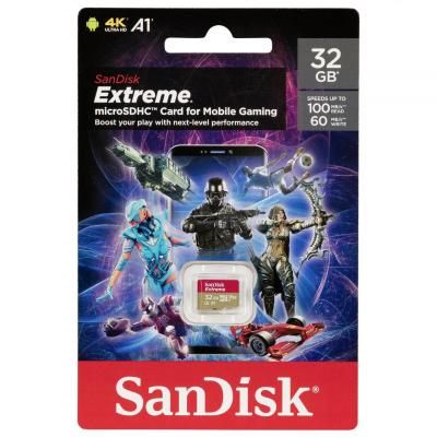 Карта памяти SanDisk 32GB microSDHC class 10 UHS-I A1 V30 Extreme (SDSQXAF-032G-GN6GN) (SDSQXAF-032G-GN6GN) | Зображення 1