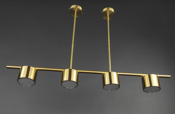 Люстра світлодіодна стельова LED світильник для квартири на стелю лед 27719 Латунь 33-63х10х100 см. | Зображення 1