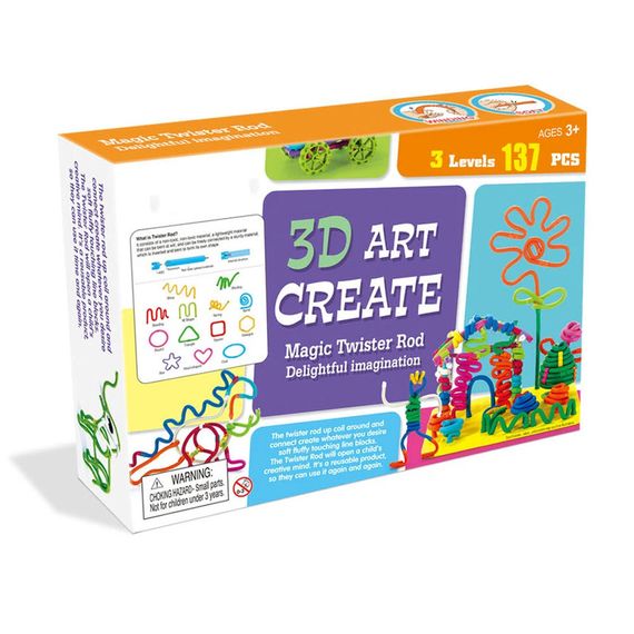 Дитячий конструктор 3D гнучкий XPRO Неоновий 200 деталей (23457093901_346) | Зображення 5