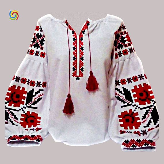 Рубашка Украинская вышиванка  444290110 цвет белый размер XL/XXL