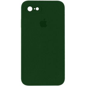 Чехол Silicone Case Square Full Camera Protective (AA) для Apple iPhone 7 / 8 / SE (2020) (4.7") Рожевий/Light pink Жовтогарячий/Papaya