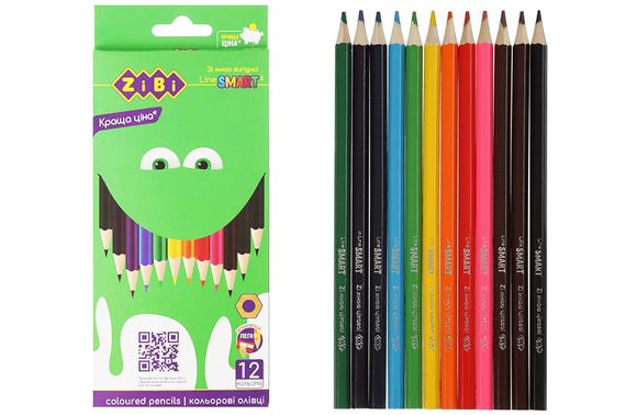 Олівці кольорові ZIBI ZB.2424 12 кольорів SMART Line | Зображення 1
