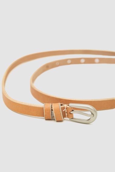 Ремінь жіночий тонкий, колір бежевий, 196R15Y0W15 | Зображення 3