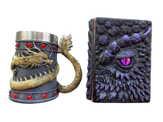 Подарунковий набір Кухоль 3D Танард Gold Rose та Блокнот 3D «Око Ілюзій»