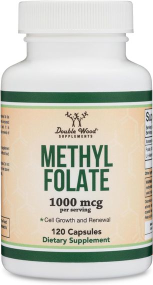 Метилфолат Double Wood Supplements Methylfolate 1000 mcg 5-MTHF (1700 DFE) 120 capsules