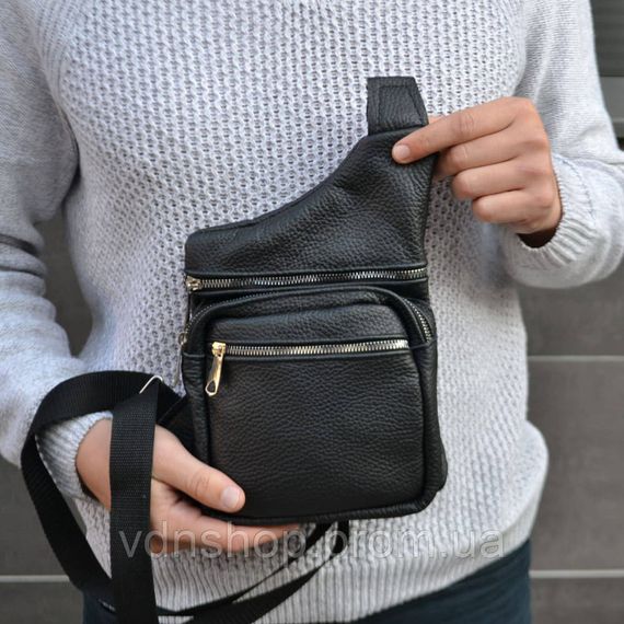 Сумка шкіряна чоловіча крос-боді, Сумки слінг чоловічі крос боді, Чоловіча вулична сумка через плече XS-50 | Зображення 7