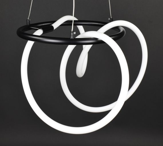 Люстра світлодіодна підвісна LED світильник для квартири на стелю лед 27747 Чорний 45-150х70х70 см. | Зображення 4